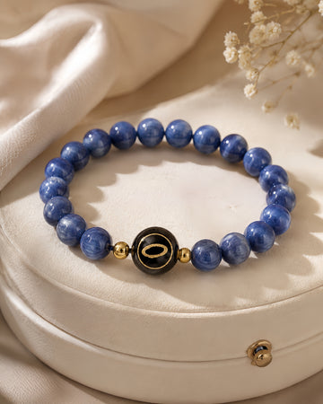 denim blue kyanite NFC crystal bracelet, Denim Halo by Void Halo