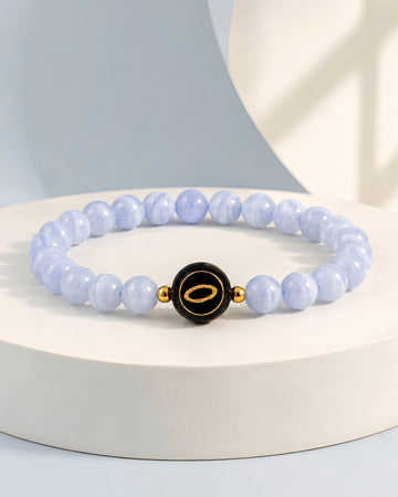 blue lace agate NFC crystal bracelet, Ice Halo by Void Halo