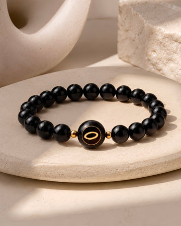 black obsidian NFC crystal bracelet, Jet Halo by Void Halo