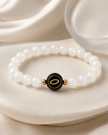 white moonstone NFC crystal bracelet, Lunar Halo by Void Halo