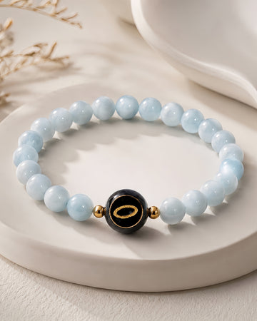 sea blue aquamarine NFC crystal bracelet, Ocean Halo by Void Halo