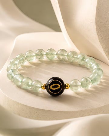 sage green prehnite NFC crystal bracelet, Sage Halo by Void Halo