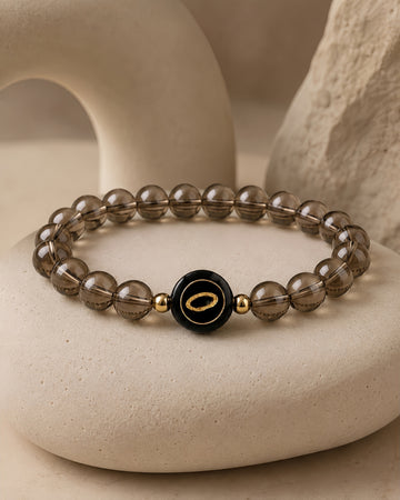 light smoky quartz NFC crystal bracelet, Smoke Halo by Void Halo